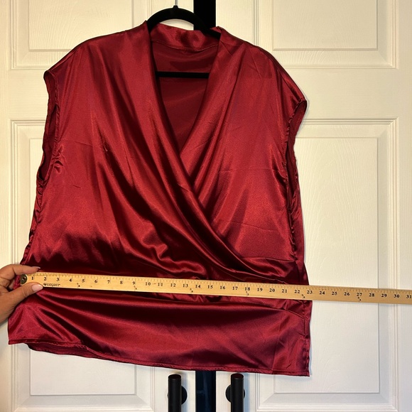 Custom made satiny red blouse - Picture 3 of 8